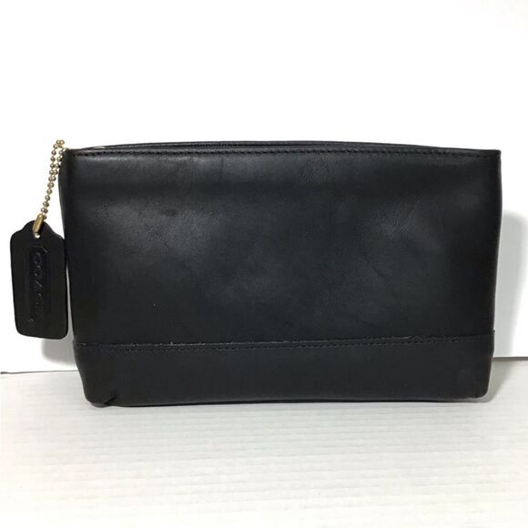 Coach Vintage Large Cosmetic Makeup Bag With Hang Tag & Brass Chain 7172 - Picture 1 of 15
